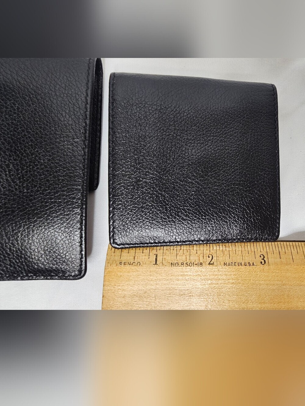 Lladro Society Black Pebbled Leather Coin Purse & Keychain Wallet Set Blue Cameo - Picture 7 of 10